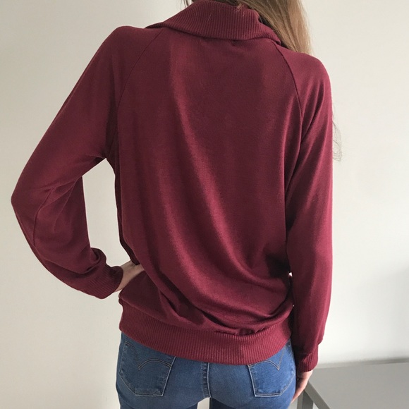 Cowl neck with button detail made in USA - Picture 5 of 7